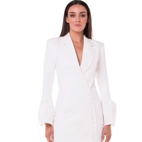 Style Spot Melaina Blazer Dress - White - Picture 2 of 7